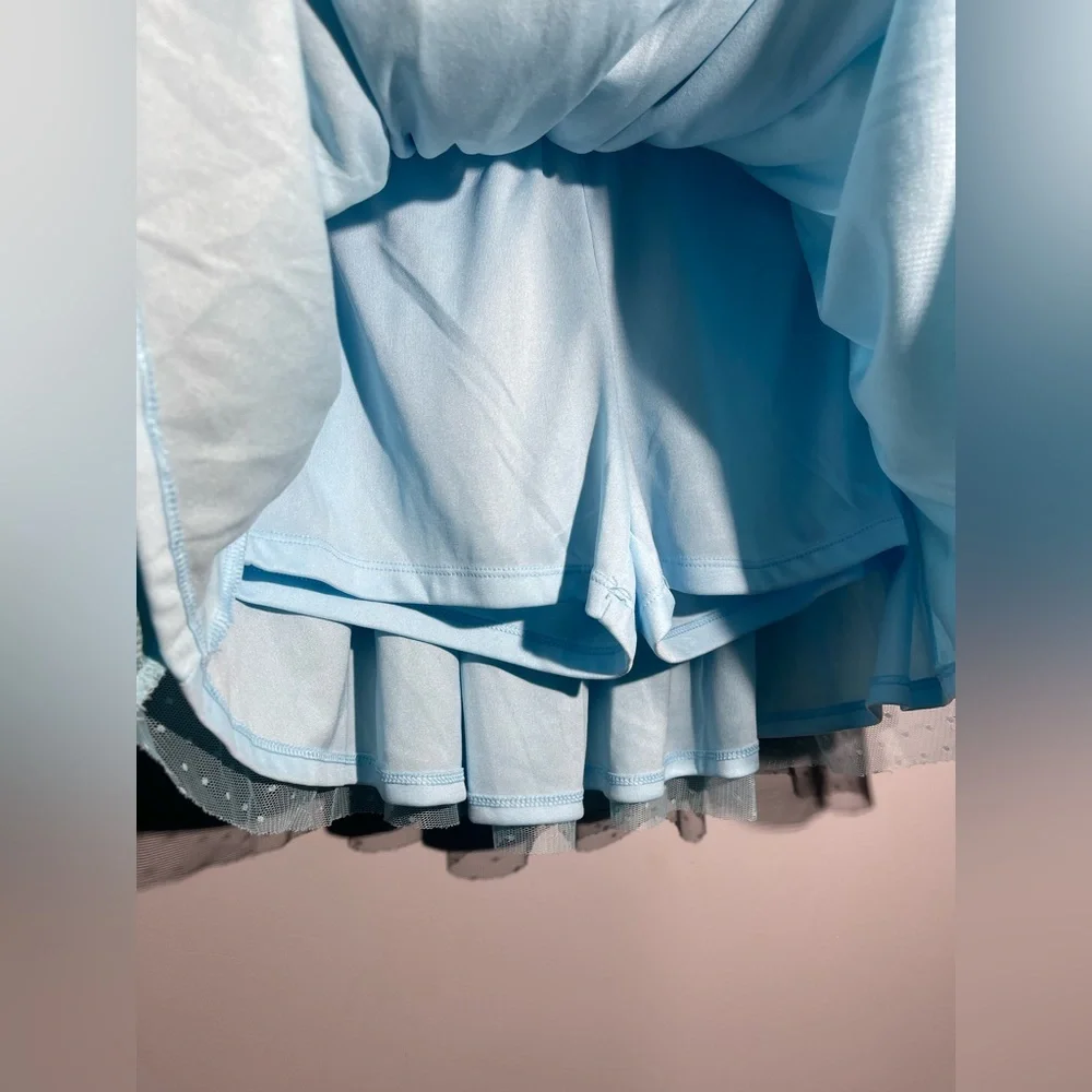 Justice Light Blue Layered Mini Skirt